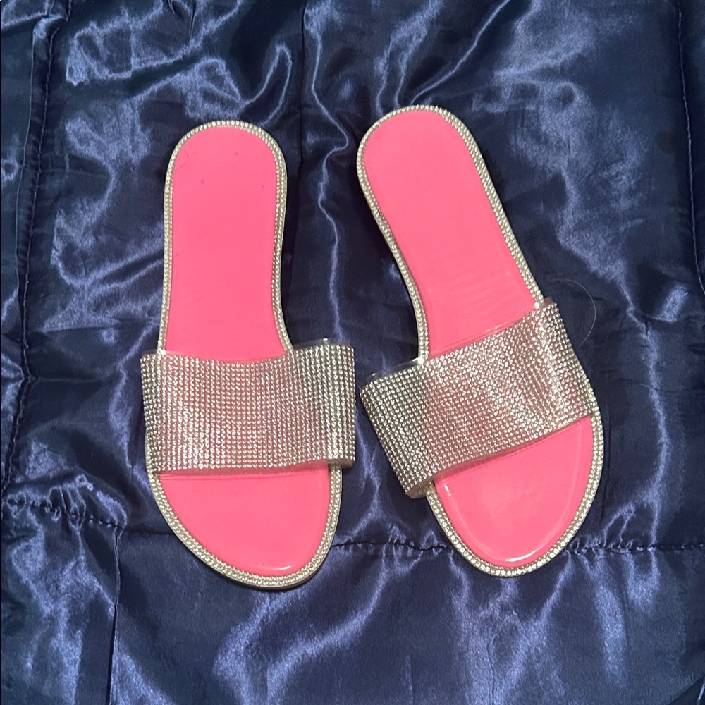 SHEIN Pink and Gold Rhinestone Sandals need gone